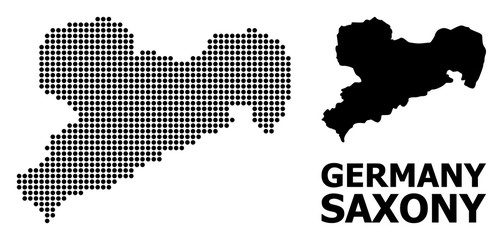 Dotted Mosaic Map of Saxony State