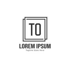 Initial TO logo template with modern frame. Minimalist TO letter logo vector illustration