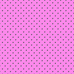 Polka dot seamless pattern, pink and black colors. Vector illustration