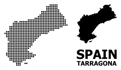 Obraz premium Dot Mosaic Map of Tarragona Province