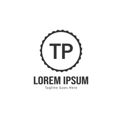 Initial TP logo template with modern frame. Minimalist TP letter logo vector illustration
