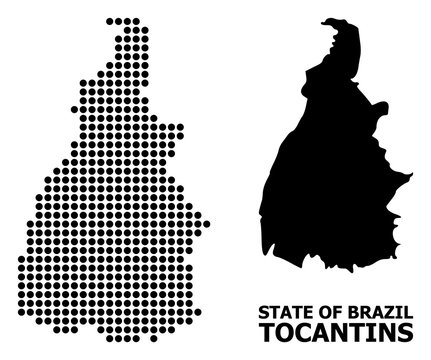 Dot Mosaic Map Of Tocantins State