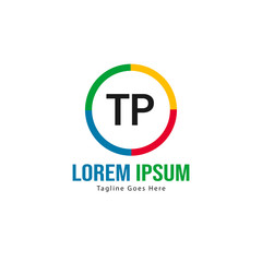 Fototapeta premium Initial TP logo template with modern frame. Minimalist TP letter logo vector illustration