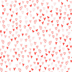 Vector seamless pattern. Many hearts. Background for Valentain day, love. For prints, invitation, wedding design, printing on fabric.