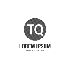 Initial TQ logo template with modern frame. Minimalist TQ letter logo vector illustration