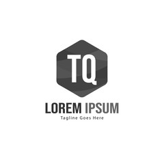 Initial TQ logo template with modern frame. Minimalist TQ letter logo vector illustration