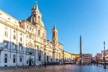 Obraz premium St Agnes Church on on Piazza Navona square, Rome, Italy