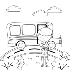 Fototapeta premium Teenager boy cartoon design vector illustrator