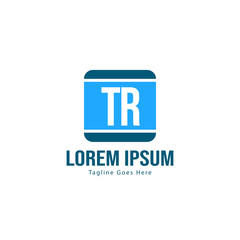 Initial TR logo template with modern frame. Minimalist TR letter logo vector illustration
