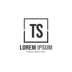 Initial TS logo template with modern frame. Minimalist TS letter logo vector illustration