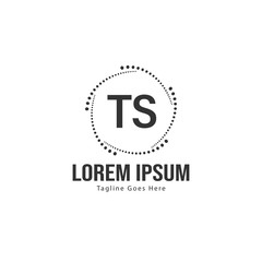 Initial TS logo template with modern frame. Minimalist TS letter logo vector illustration