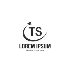 Initial TS logo template with modern frame. Minimalist TS letter logo vector illustration