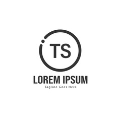 Initial TS logo template with modern frame. Minimalist TS letter logo vector illustration