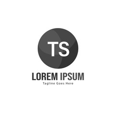 Initial TS logo template with modern frame. Minimalist TS letter logo vector illustration
