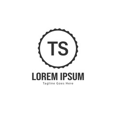 Initial TS logo template with modern frame. Minimalist TS letter logo vector illustration