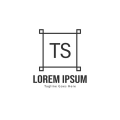 Initial TS logo template with modern frame. Minimalist TS letter logo vector illustration
