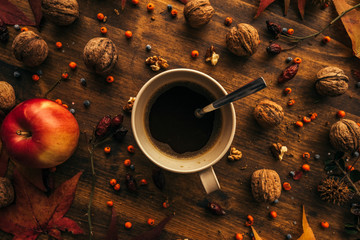 Autumn coffee break, directly above