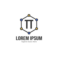 Initial TT logo template with modern frame. Minimalist TT letter logo vector illustration