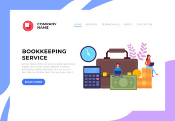 Online internet web bookkeeping web banner concept. Vector flat graphic design cartoon illustration