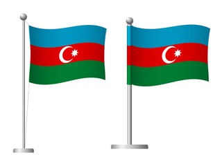 Azerbaijan flag on pole icon