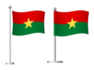 Burkina Faso flag on pole icon
