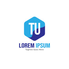 Fototapeta na wymiar Initial TU logo template with modern frame. Minimalist TU letter logo vector illustration