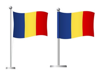 Chad flag on pole icon