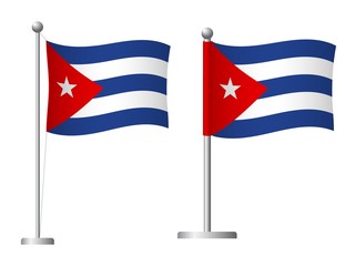 Cuba flag on pole icon