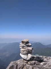cairn in mountains
