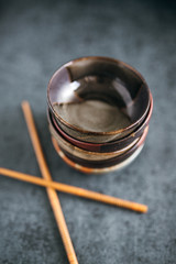 Stone Bowls with Wooden Chopsticks
