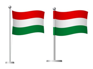 Hungary flag on pole icon