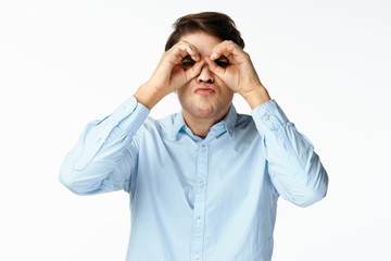 Naklejka premium man with headache isolated on white