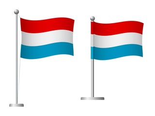 luxembourg flag on pole icon