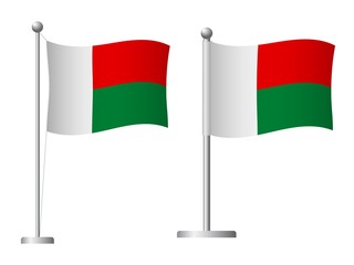Madagascar flag on pole icon