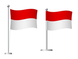 Monaco flag on pole icon