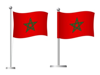 Morocco flag on pole icon