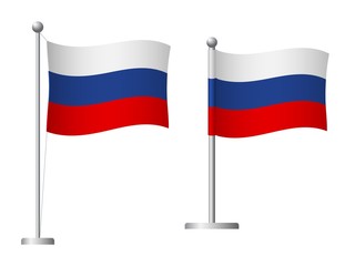 russia flag on pole icon