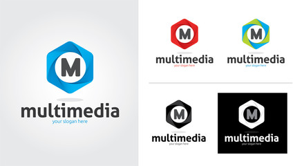 M letter creative and minimalist logo template Set