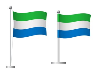 sierra leone flag on pole icon