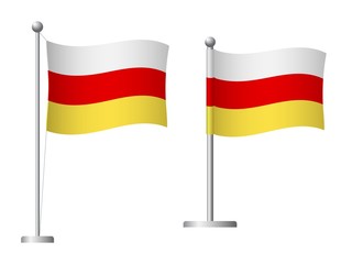 south ossetia flag on pole icon