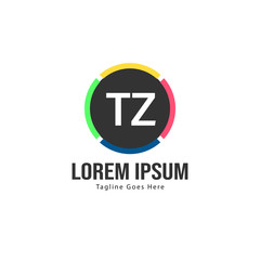 Obraz premium Initial TZ logo template with modern frame. Minimalist TZ letter logo vector illustration