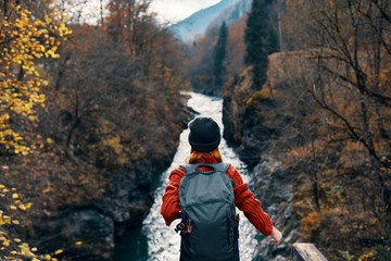 hiker in forest