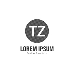 Initial TZ logo template with modern frame. Minimalist TZ letter logo vector illustration
