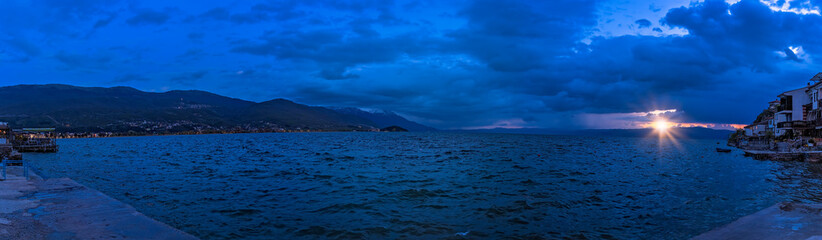 Sunset over Lake Ohrid in Macedonia