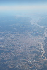 Bordeaux et l'embouchure de la Garonne, vue aérienne