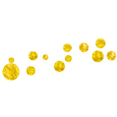 Wedding glitter confetti with dots on isolated backdrop. Shiny random sequins with metallic sparkles. Design with gold wedding glitter for party invitation, bridal shower and save the date invite.