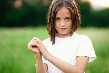 portrait of a girl in park