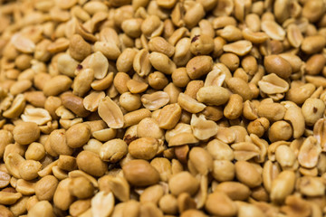 Close up of peanuts nuts on display