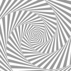 Abstract illusion in motion. Hypnotic Black and White element .Optical illusion. Vector