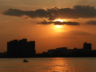 Fototapeta premium sunset in Detroit